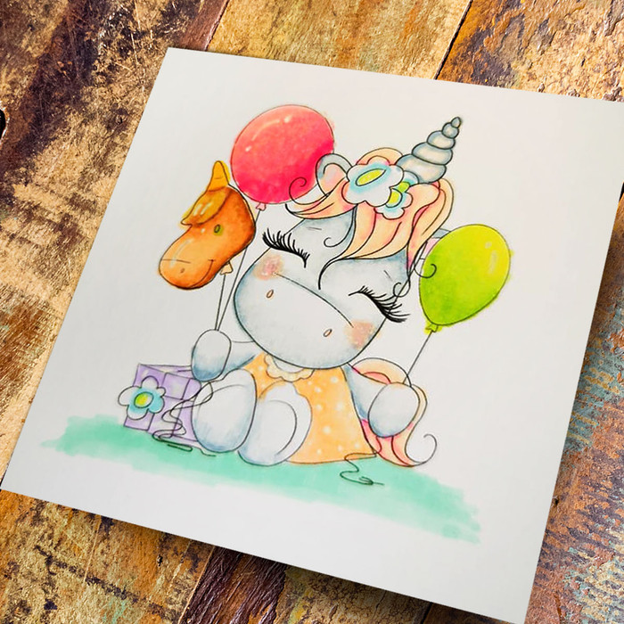 Special Time - Sparkle Unicorn digi stamp download with Cutting File