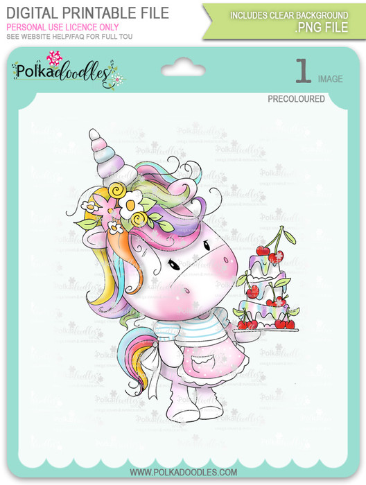 Surprise - Sparkle Unicorn digi stamp download with Cutting File
