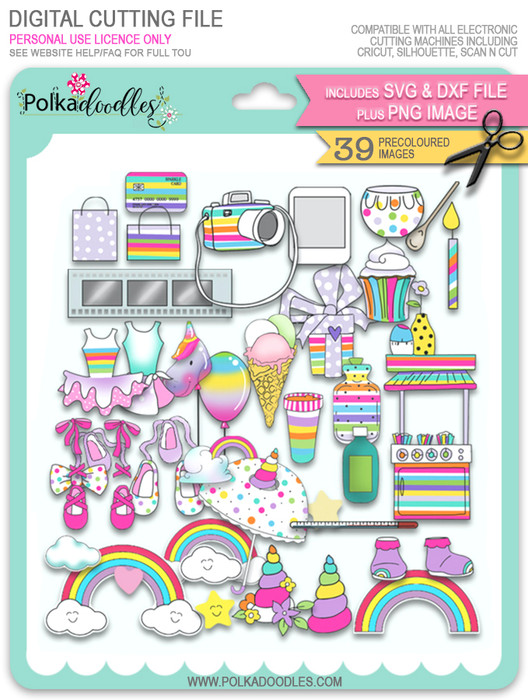 Accessories SVG/DXF Cutting Files - Sparkle Unicorn digital download bundle