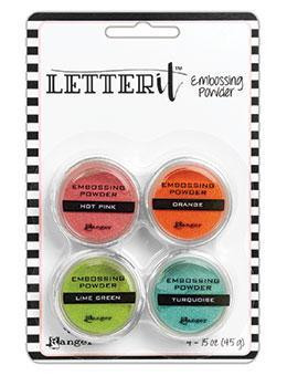 Letter It embossing powders - Brights, 4 pack