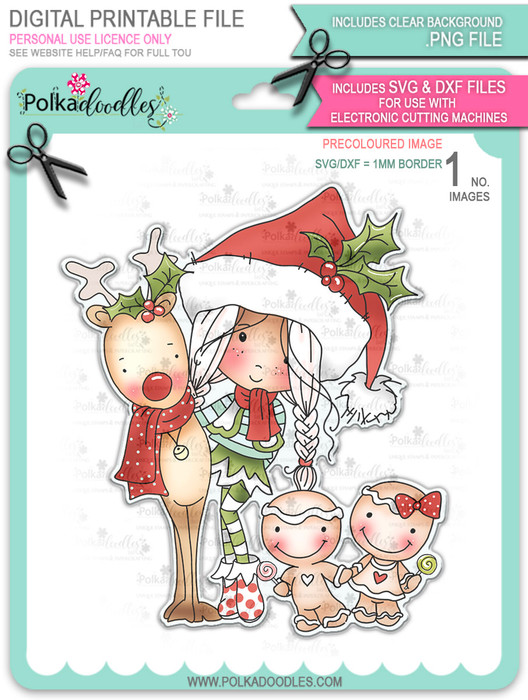 Christmas Candy - precoloured Winnie North Pole download including SVG file