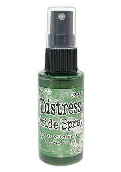 Rustic Wilderness Distress Oxide Spray ink - Tim Holtz. Tim Holtz Distress¬¨√Ü Oxide¬¨√Ü Spray is a dye and pigment ink fusion that creates oxidized effects when sprayed with water. Use for quick and easy ink coverage on porous surfaces. Spray through stencils, layer colors, spritz with water and watch the color mix and blend.

2oz bottle