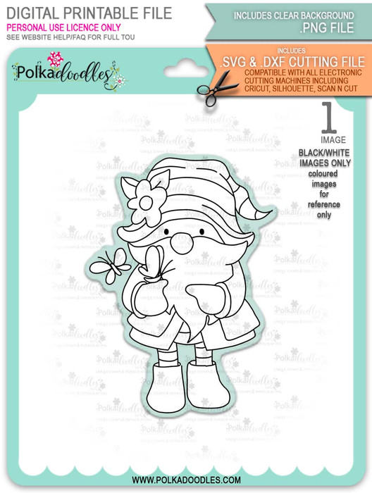 Butterfly Gnome - printable downloads with free SVG /DXF files
