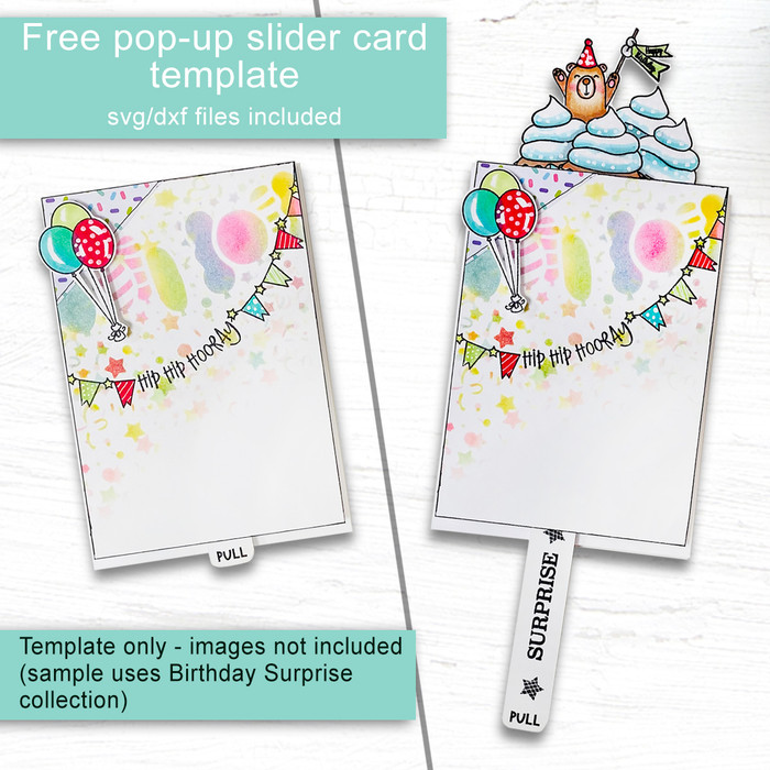 Slider Card template - SVG/DXF printable download
