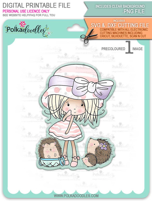 Well Hello Winnie (precolored light skintones)- printable downloads with free SVG /DXF files