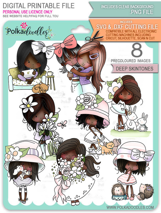Lets Hang Out - Winnie printable download bundle (deep skintones)
