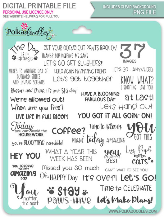 Lets Hang Out Sentiments Bundle - Winnie download bundle