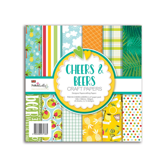 Cheers and Beers - male/men's themed 6 x 6" paper pack