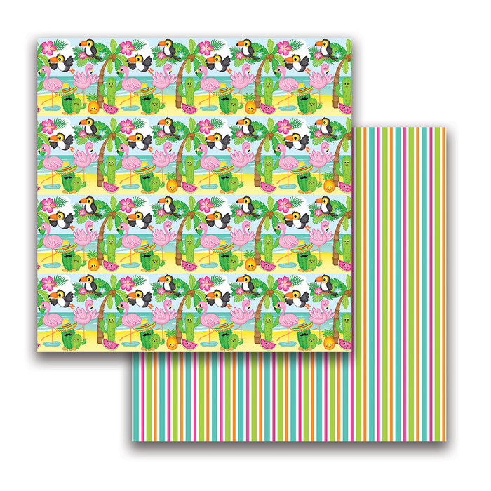 Tropical Fever - holiday/vacation party themed 6 x 6" papercrafting pack
