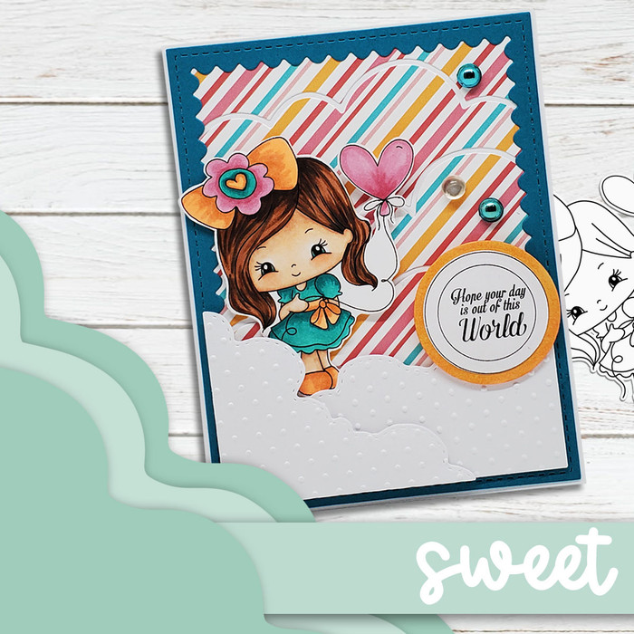 Sweet Heart Balloons - Honeypie (precolored deep skintones)- printable downloads with free SVG /DXF files