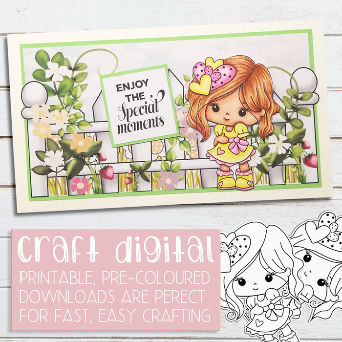 Just Lovely - Honeypie (precolored light skintones)- printable downloads with free SVG /DXF files
