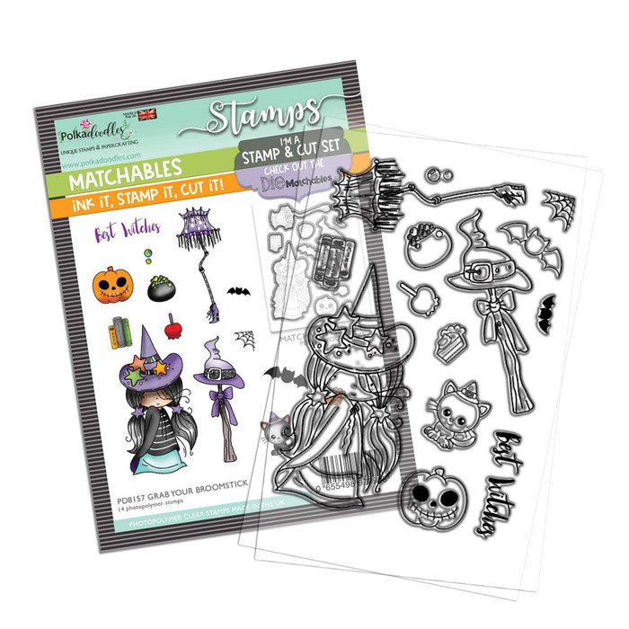 Grab your Broomstick 4 x 6" Matchables Stamp set