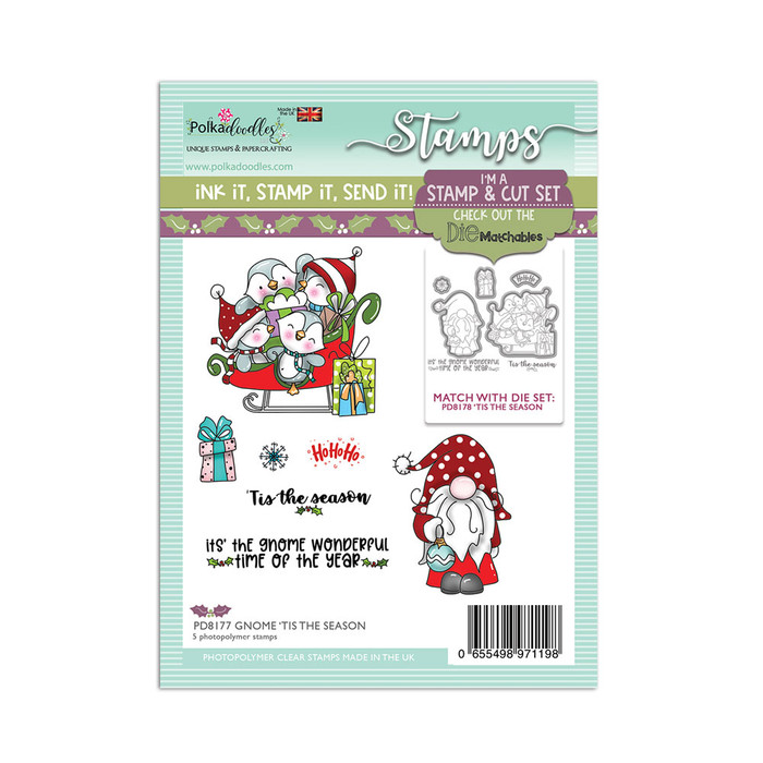 Gnome Tis the Season Matchables 4 x 6" Stamp set