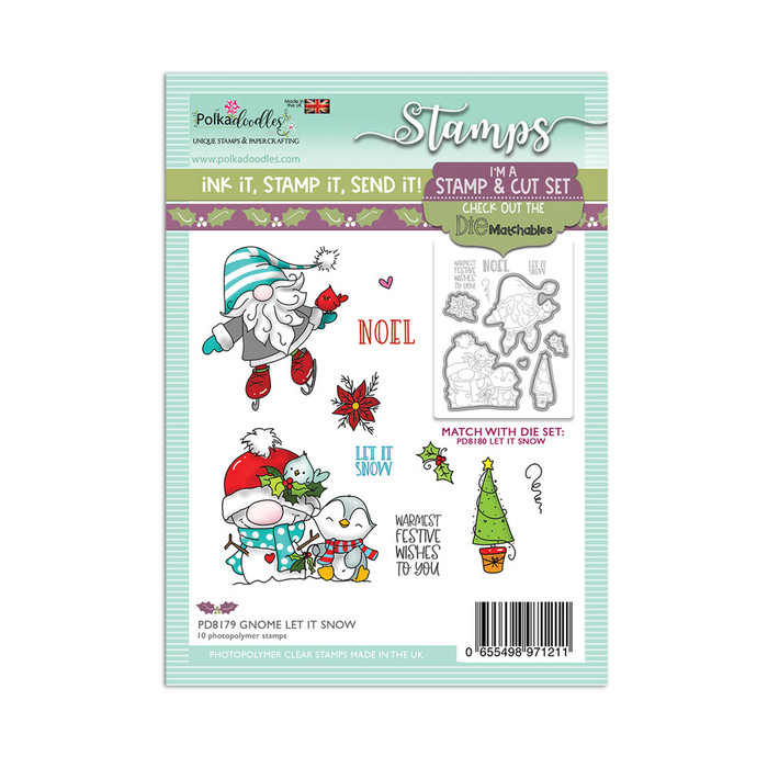 Gnome Let it Snow Matchables 4 x 6" Stamp set