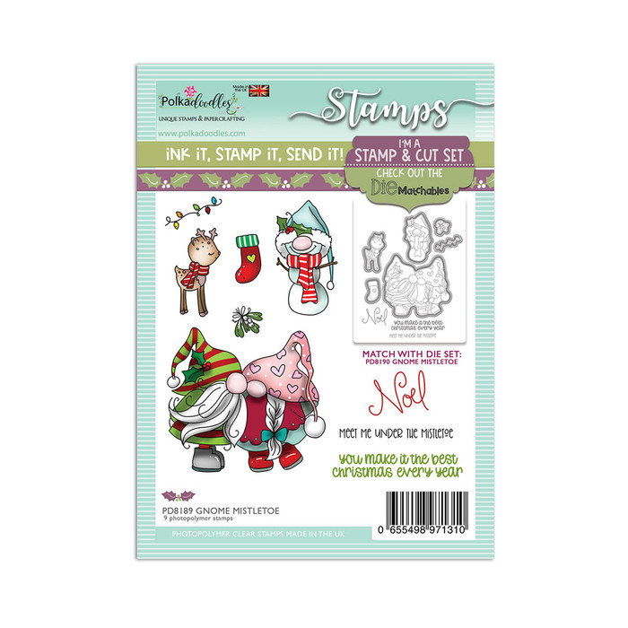 Gnome Meet Me Under the Mistletoe Matchables 4 x 6" Stamp set