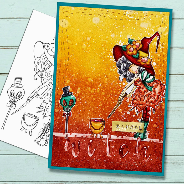 Spellbinding Witches big bundle - 7 x printable digital stamp download with free SVG /DXF files