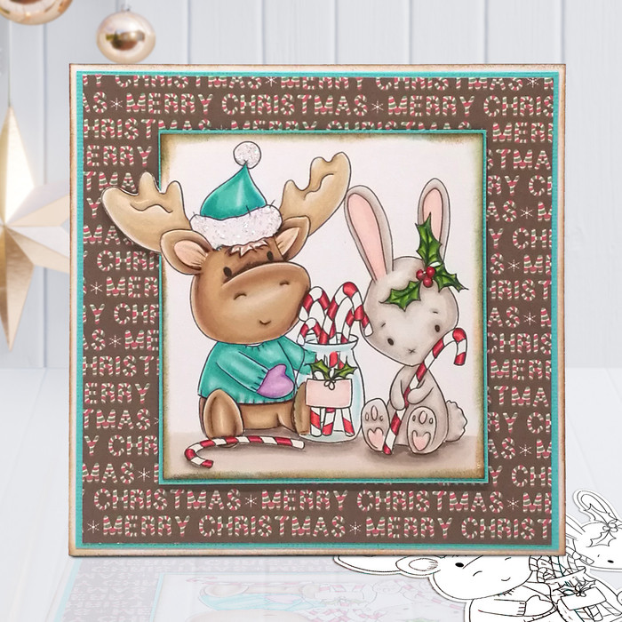 Sugar Hit Elvis Wesley Moose - printable craft digital stamp download with free SVG /DXF files
