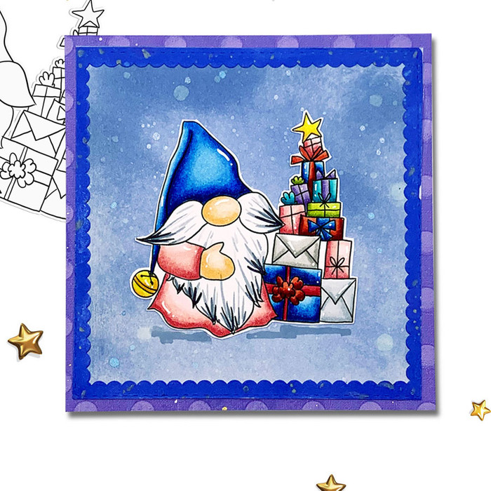 Gift Tree - Gnome Festive Fun printable craft digital stamp download with free SVG /DXF files