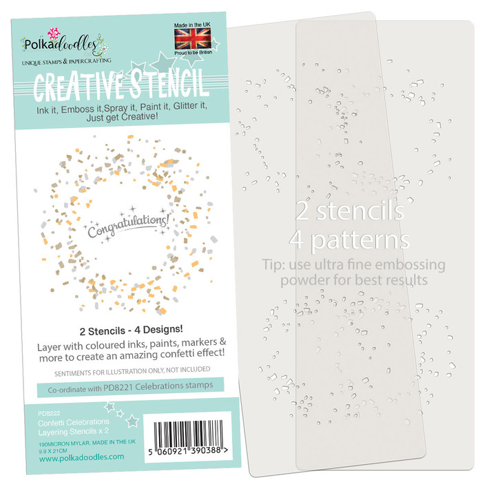 Confetti Layering Stencils - 2 pack