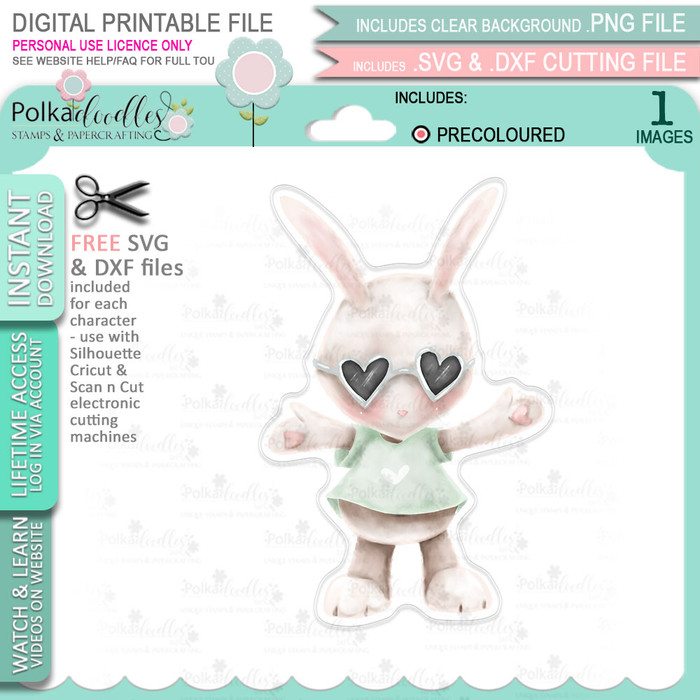Love You this Much (precoloured) Love Always printable craft digital stamp download with free SVG /DXF files