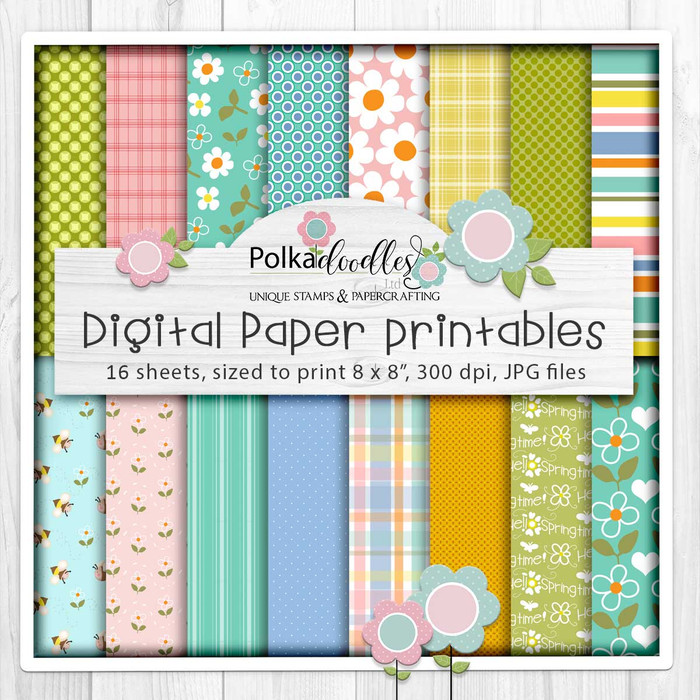 Spring Gnomes - printable paper patterns for cardmaking and crafting