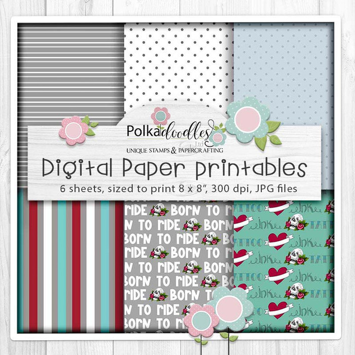 Gnome Men Motorcycle - printable paper patterns for cards, cardmaking, paper crafting and stickers