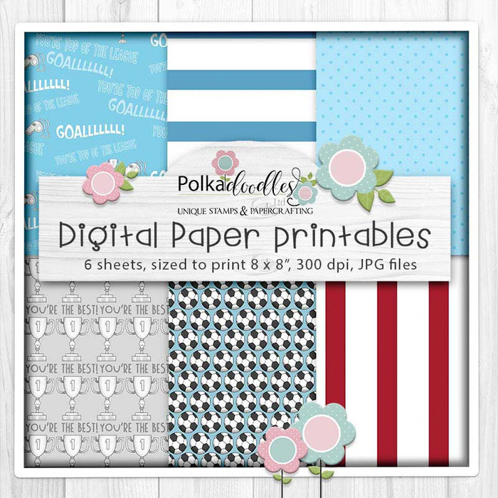 Gnome Men Soccer Football - printable paper patterns for cards, cardmaking, paper crafting and stickers