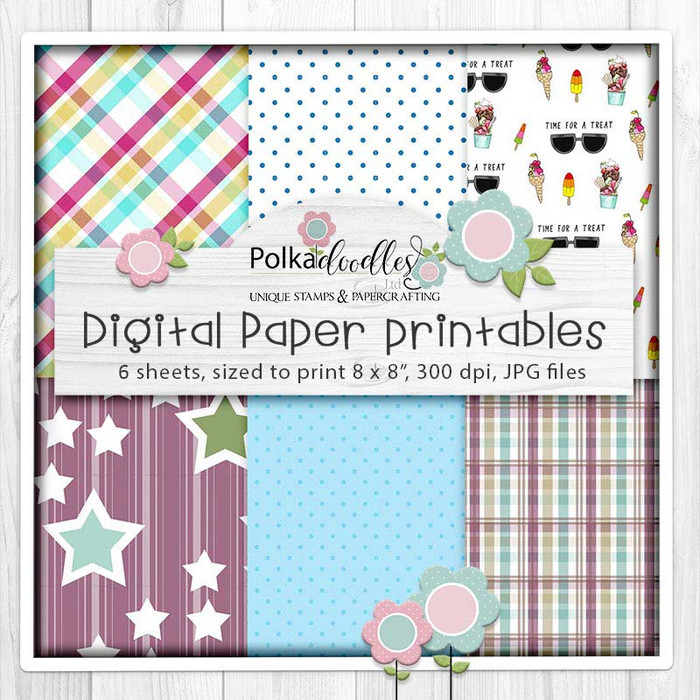 Gnome Men Cool Ice Cream Beach - printable paper patterns for cards, cardmaking, paper crafting and stickers