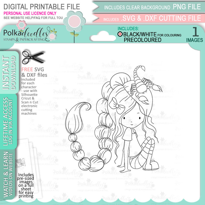 Scorpio digital stamp - printable clipart  for cardmaking, craft, scrapbooking & stickers