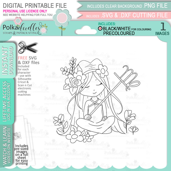 Virgo digital stamp - printable clipart  for cardmaking, craft, scrapbooking & stickers