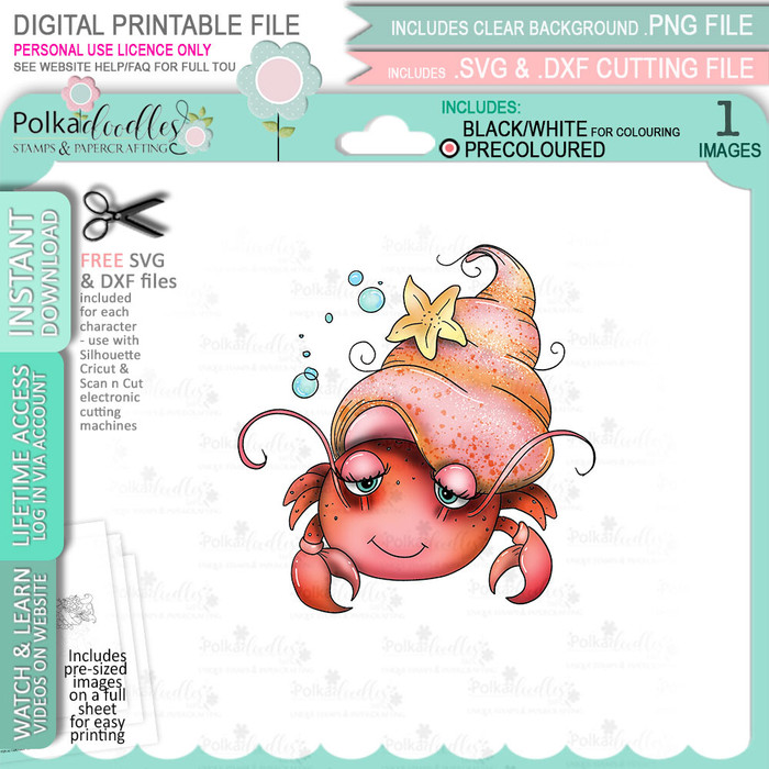 Cancer digital stamp - (COLOUR) printable clipart  for cardmaking, craft, scrapbooking & stickers