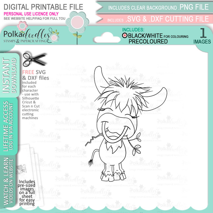 Taurus digital stamp - printable clipart  for cardmaking, craft, scrapbooking & stickers
