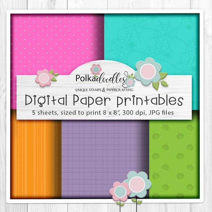 Halloween Trick or Treat printable papers  for cardmaking, craft, scrapbooking & stickers