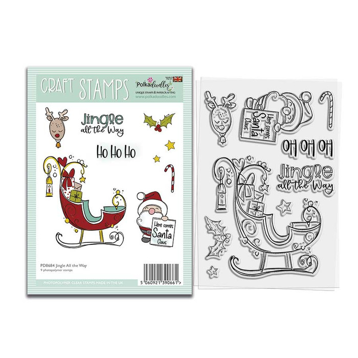 Jingle All the Way Stamps - 4 x 6" photopolymer stamp set