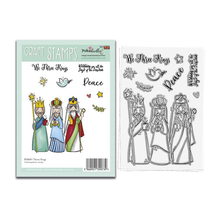 Three Kings Stamps 4 x 6" photopolymer stamp set