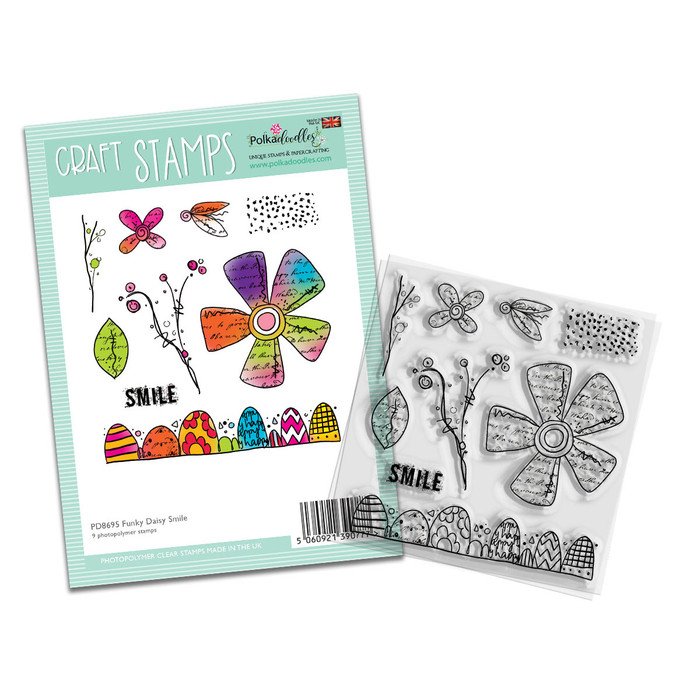 Funky Daisy Smile - Funky Flowers Clear Stamp set