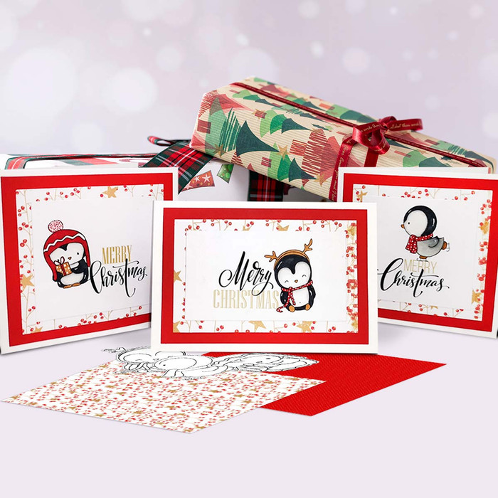 Little Gift Theo Penguin digital stamp - printable clipart  for cardmaking, craft, scrapbooking & stickers