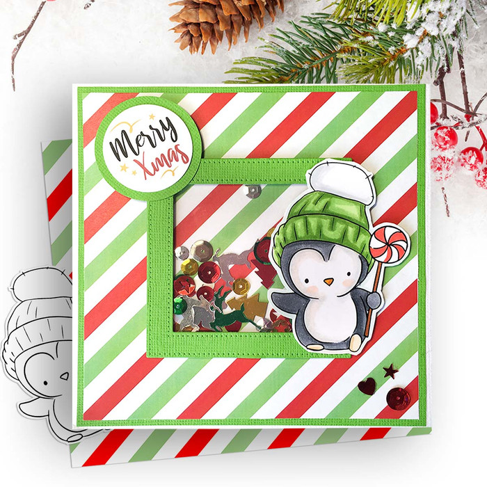 Sweet Candy Stick Theo Penguin digital stamp - (COLOUR) printable clipart  for cardmaking, craft, scrapbooking & stickers