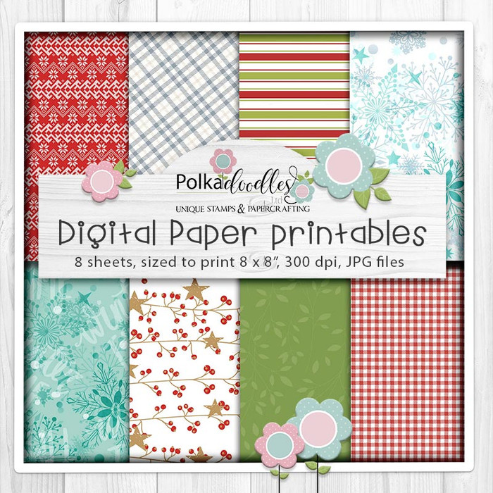 Theo Penguin paper bundle 4 - digital stamps printable clipart  for cardmaking, craft, scrapbooking & stickers