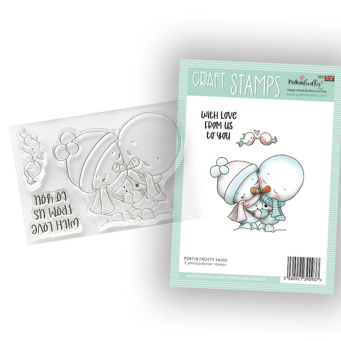 Hugs Frosty Smiles Snowman - Christmas 3 x 4" clear photopolymer stamp set