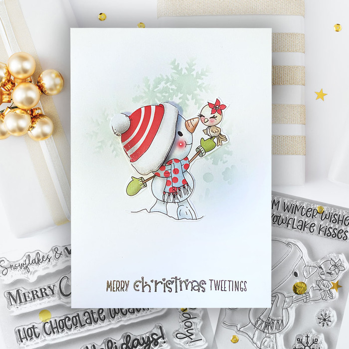 New Friends Frosty Smiles Snowman - Christmas 3 x 4" clear photopolymer stamp set