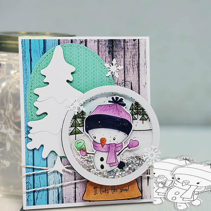 Ice Cream Frosty Smiles Snowman - Christmas 3 x 4" clear photopolymer stamp set