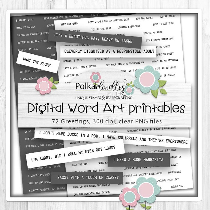 Rebel Message Cutting Strips with attitude - cute printable craft digital stamp craft downloads