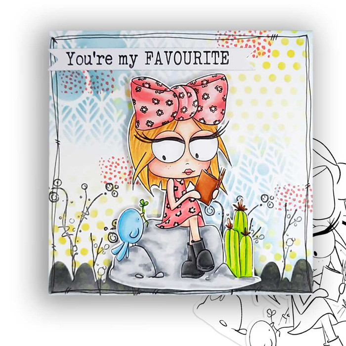 Bookworm/Study Rebel -  cute printable craft digital stamp craft download