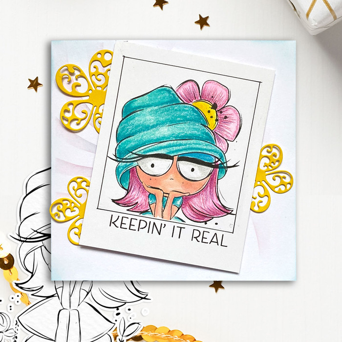 Thinking Rebel girl -  cute printable craft digital stamp craft download