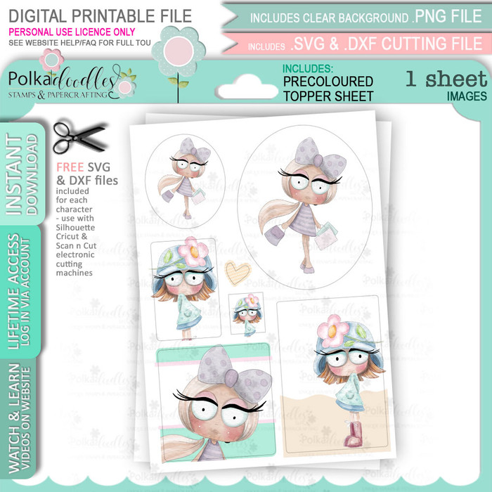 Rebel Topper sheet 1 -  cute printable craft digital stamp craft download