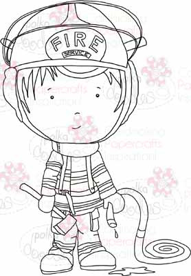 Digital downloadable stamp. Fireman Jim.