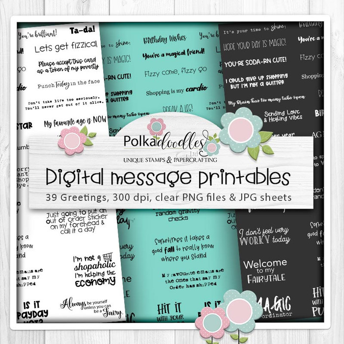 Messages and Quotes - Wanda printable digital paper patterns for card making, crafts, digiscrap