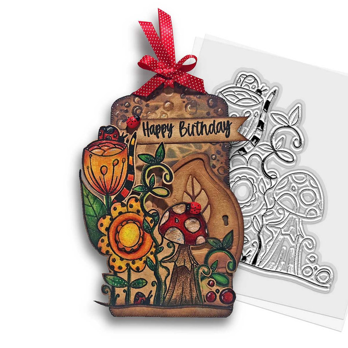 Quirky Flower clear craft card making stamp 5