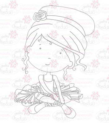Ballerina digital stamp download